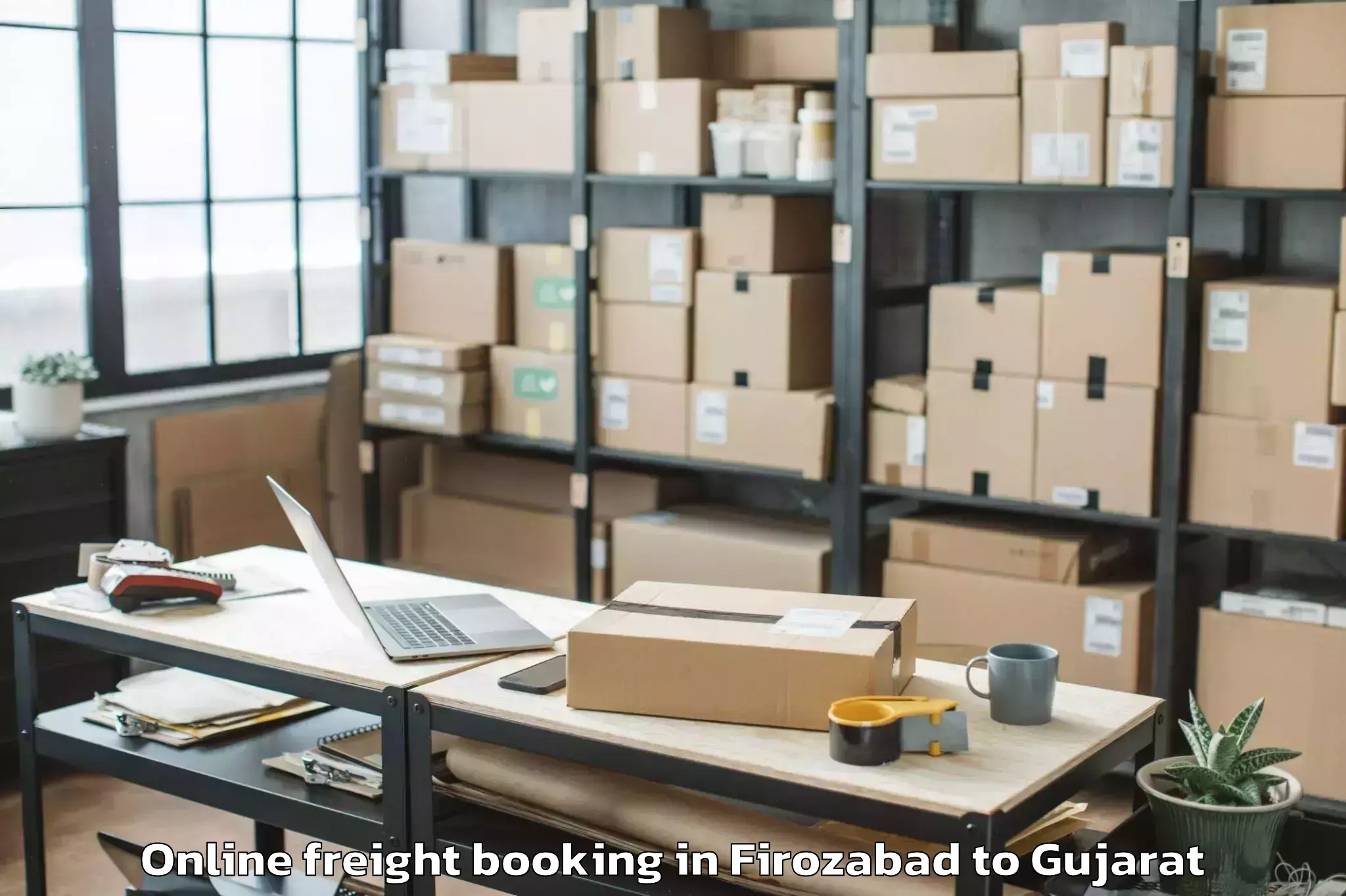 Quality Firozabad to Lodhika Online Freight Booking